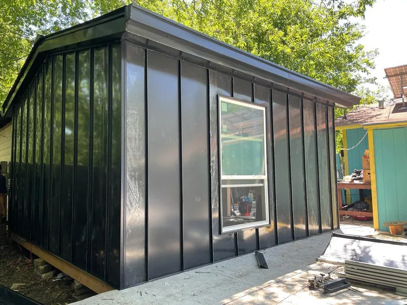 Black standing seam metal wall panels for Metal Roof Installation in Du Quoin